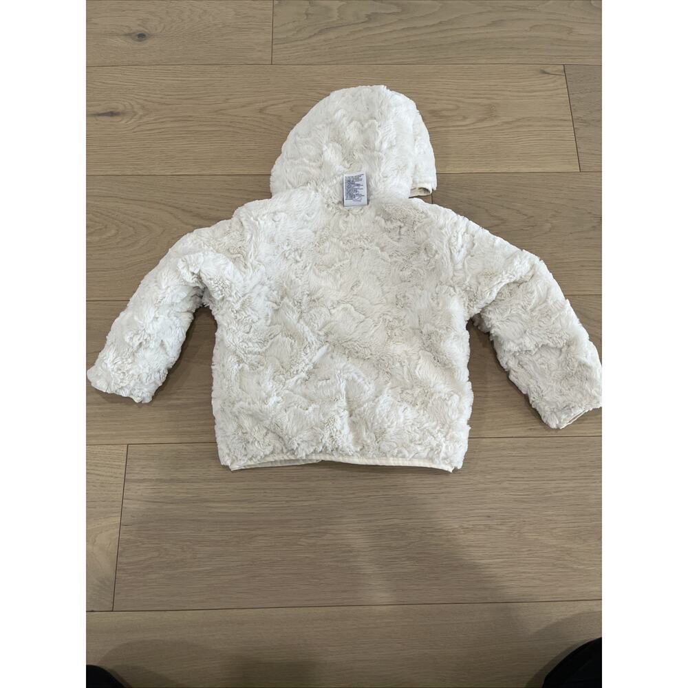 The North Face White Ivory Faux Fur Reversible Jacket 12-18 Months Warm Hood - Picture 10 of 10
